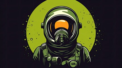 Astronaut radiation protection solid color background
