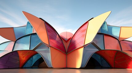 Butterfly roofs unique v shaped roof structure solid color background