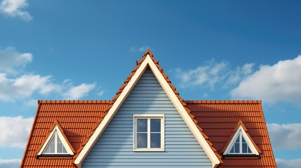 Dutch gable roofs combination of gable and hip roof elements solid color background