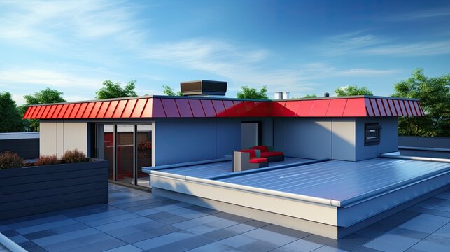 Flat roofs clean and contemporary roof style solid color background