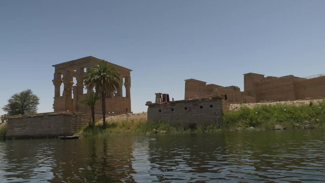 Temple of Philae seen from a boat