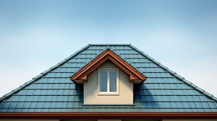 Obraz premium Hip roofs symmetrical sloping roof on all sides solid color background