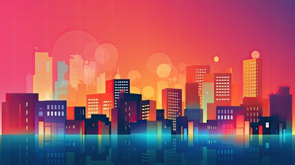 Fototapeta premium Iot enabled energy efficient buildings solid color background