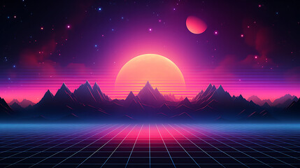 Retro 80s background design, vintage aesthetic AI Image generative