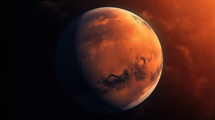 Mars atmospheric studies solid color background