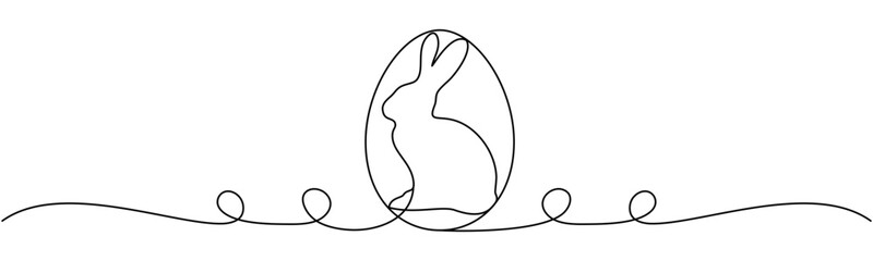 rabbit in egg for easter day with lineart style of illustration vector