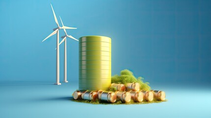 Renewable energy storage solid color background
