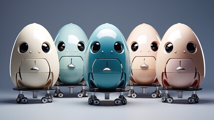 Obraz premium Robotic egg separators solid color background