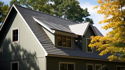 Saltbox roofs asymmetrical roof with a long sloping back solid color background