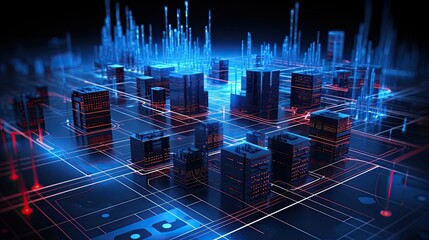 Smart grid modernizing electrical grids with advanced monitoring and control solid color background