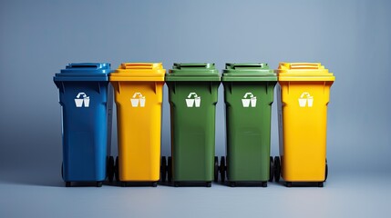 Smart waste management solutions solid color background