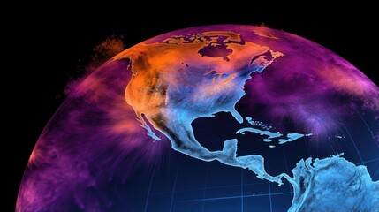 Space based climate modeling solid color background