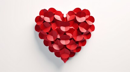 valentines day 3d heart on white background