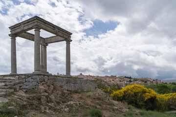 The village of Avila in Spain, surrounded by the medieval city walls.