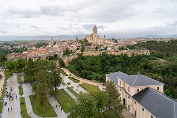 Fototapeta na wymiar The village of Segovia in Spain.