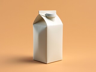 Cardboard bottle of milk. Without print. Generated by AI. High quality illustration