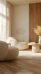 Fototapeta na wymiar sleek contemporary minimalist living room