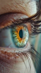Foto op Plexiglas a woman's eye with a large and beautiful iris © Lin_Studio