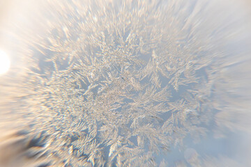 Frost congealing on the glass ball