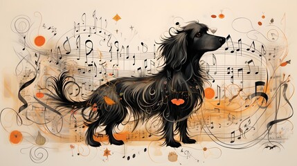 Symphonic Spaniel: Dog Capturing Musical Inspiration"