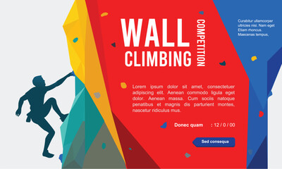 Great elegant vector editable wall climbing poster or background design for your wall climbing championship event  © Muhamad