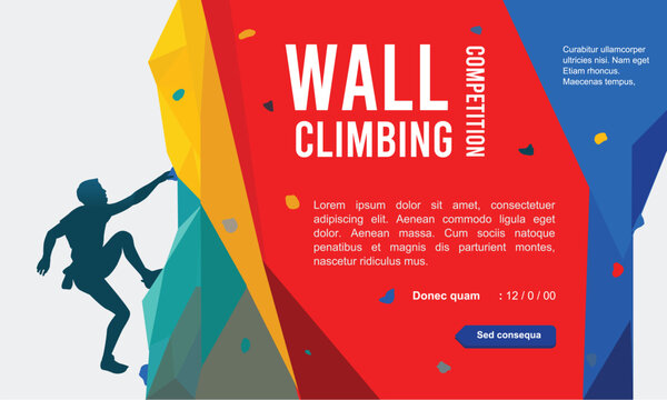 Great elegant vector editable wall climbing poster or background design for your wall climbing championship event	