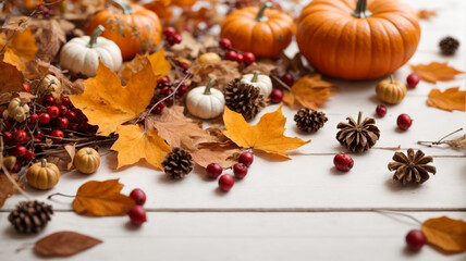 autumn still life with pumpkin