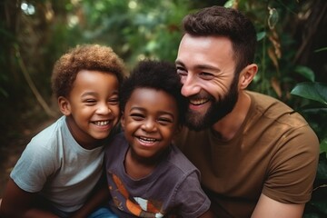 Fototapeta premium happy family smiling and happy
