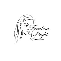 head of a beautiful girl with hair