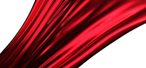 Smooth and shiny red cloth 3D