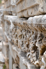 detail of the roman forum in ephesus, izmir