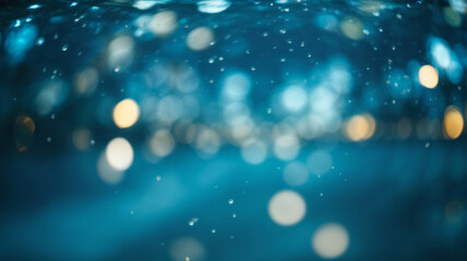 Mystical Depths: Capturing Blue Blurry Underwater Bokeh for Editorial Photography