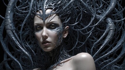 Rooted woman with beautiful eyes