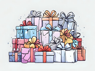 A Stack of Birthday gift Boxes with Empty Space
