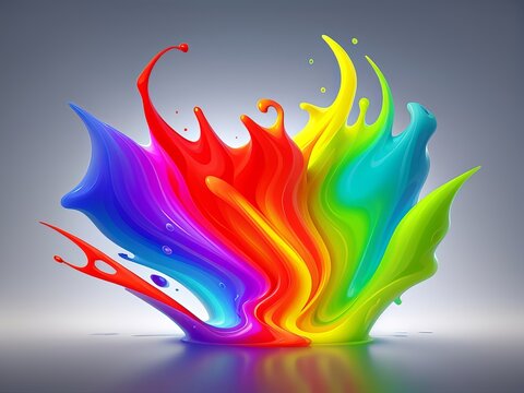Beautiful Abstract Background,Color Liquid Shape Movement,3d Illustration of Liquid Forms with Vibrant Gradients and Effects