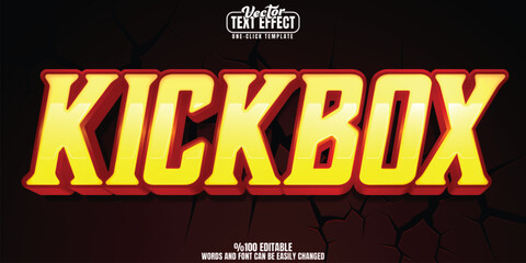 Kickbox editable text effect, customizable boxing and fight 3D font style