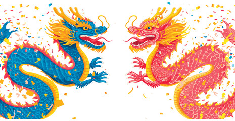 Double chinese dragon background wallpaper 
