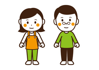 母親・父親　通常　全身　3色 透過png