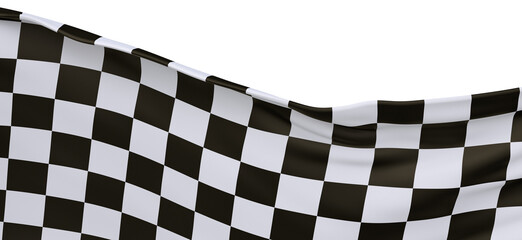 Waving racing finish flag in