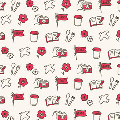 traveling doodle seamless pattern, vector illustration eps10 graphic
