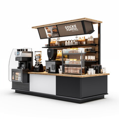 Modern Office and Kitchen Interior with Stylish Furniture, Homey Atmosphere, and Elegant Design Elements, Featuring a Desk, Bookshelves, Cabinets, and a Cozy Wood-themed Setup