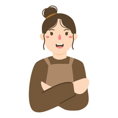 Obraz premium service minded woman with arms crossed