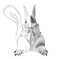 squirrel illustration in abstract style