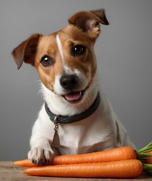 Vibrant Jack Russell Terrier with Fresh Carrot