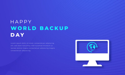 World Backup Day Paper cut style Vector Design Illustration for Background, Poster, Banner, Advertising, Greeting Card