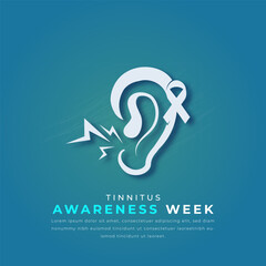 Tinnitus Awareness Week Paper cut style Vector Design Illustration for Background, Poster, Banner, Advertising, Greeting Card