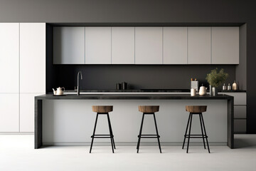 Modern Kitchen Design: A Bright and Elegant Luxury Home Interior with Contemporary Furniture