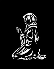 woman on her knees, prayer, appeal to God