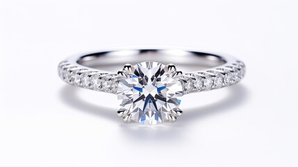 Classic Six-prong round diamond engagement ring