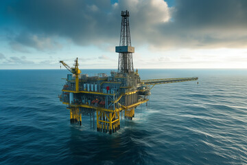 Oil extraction platform in the ocean